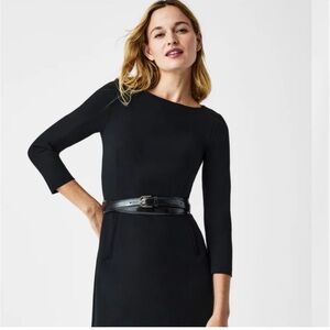 Spanx The Perfect A-line 3/4 Sleeve Dress Large NWT Black